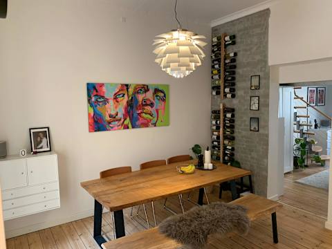 Living room with the amazing verry exklusive "kogle" lamp