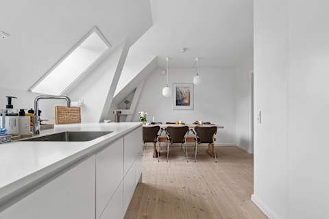 Fully equipped modern kitchen with everything needed for cooking during your stay.