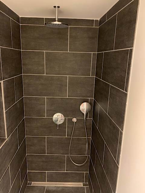 High end Bathroom with rain shower