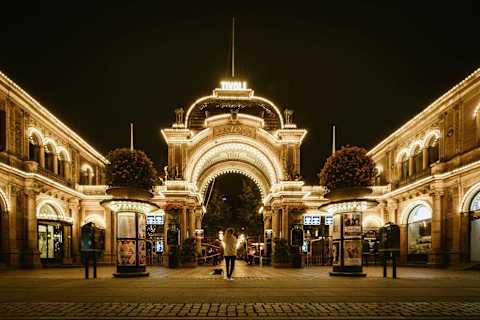 Step into the fairy-tale world of Tivoli Gardens — glowing lights, laughter and timeless charm — all within an easy 45-minute journey for a magical day in the heart of Copenhagen.