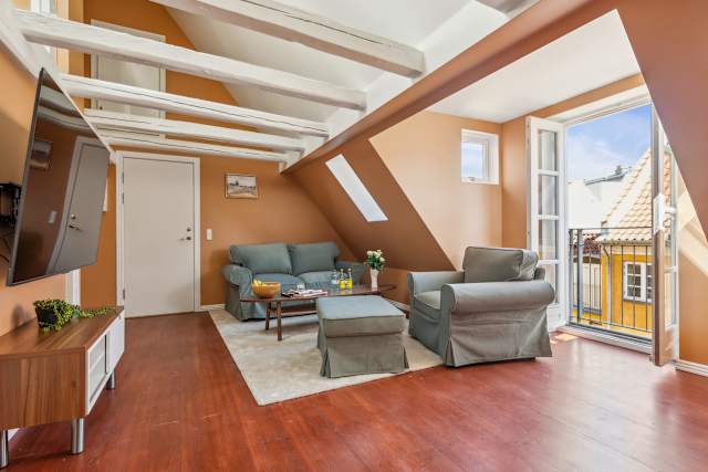 Bright and Cozy Living Room With Balcony Acces + XXL Flat screen